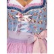 Dirndl Talita rauchblau-rose