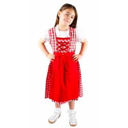 Kinderdirndl Rot/weiß inkl. Bluse 3 Teiliges set