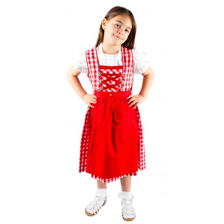 Kinderdirndl Rot/weiß inkl. Bluse 3 Teiliges set