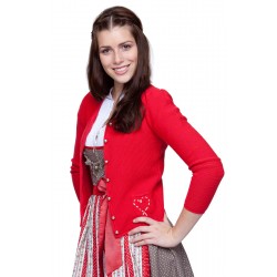 Trachtenstrickjacke Rosali Rot