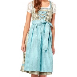 Dirndl Bindlach oliv,weiss,hellblau