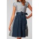 Dirndl Julchen grau/dunkelblau