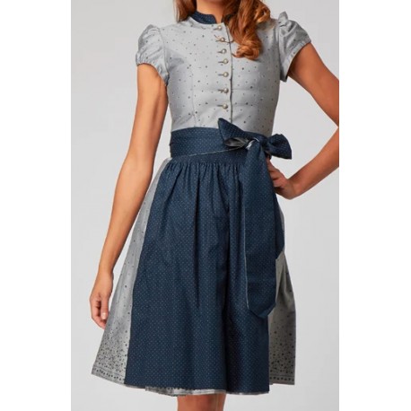 Dirndl Julchen grau/dunkelblau