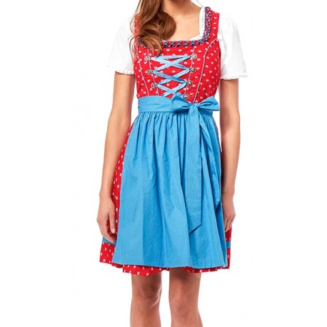 Dirndl Gale rot/blau